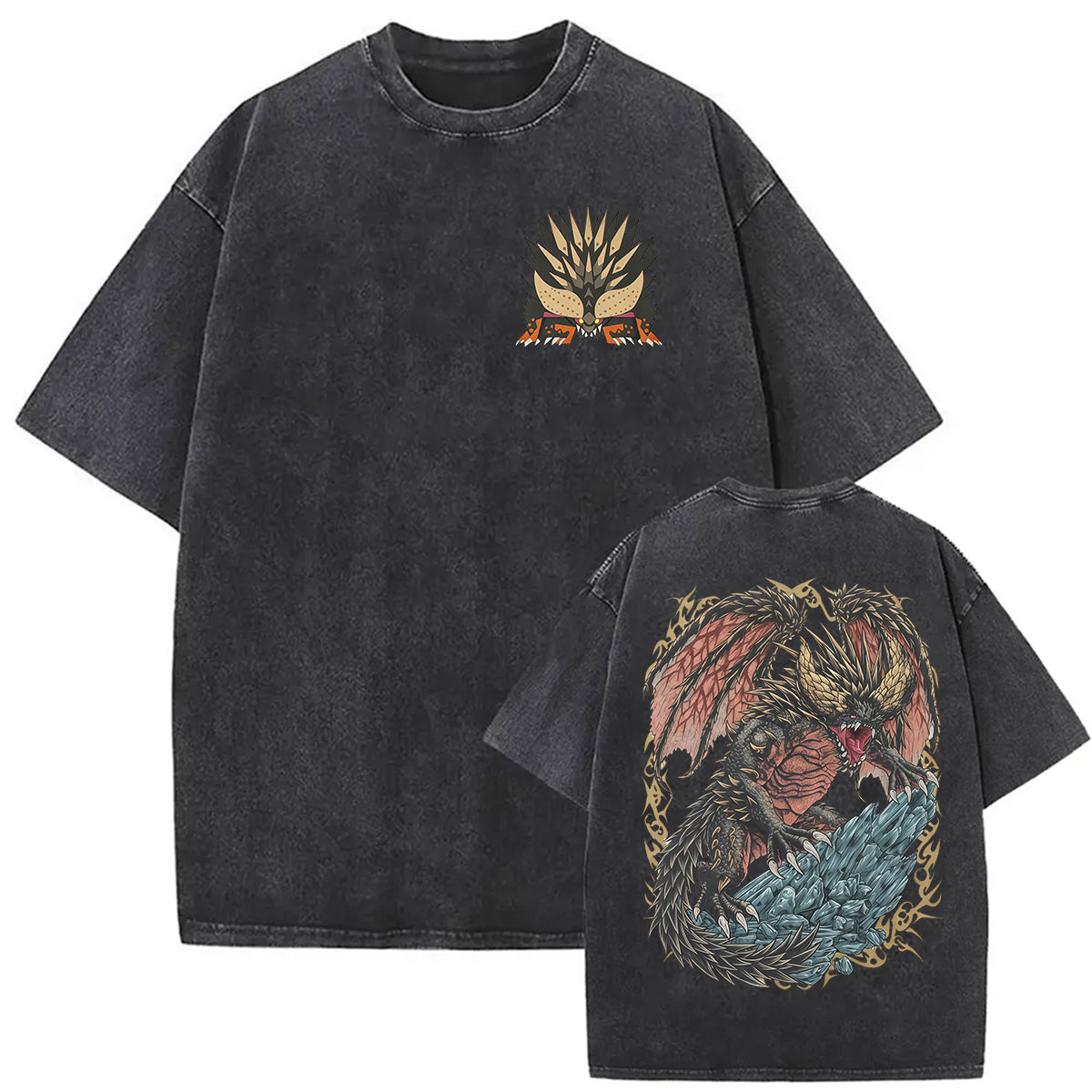 Vintage Washed Monster Hunter  - Retro Gaming T Shirt 评论和价格
