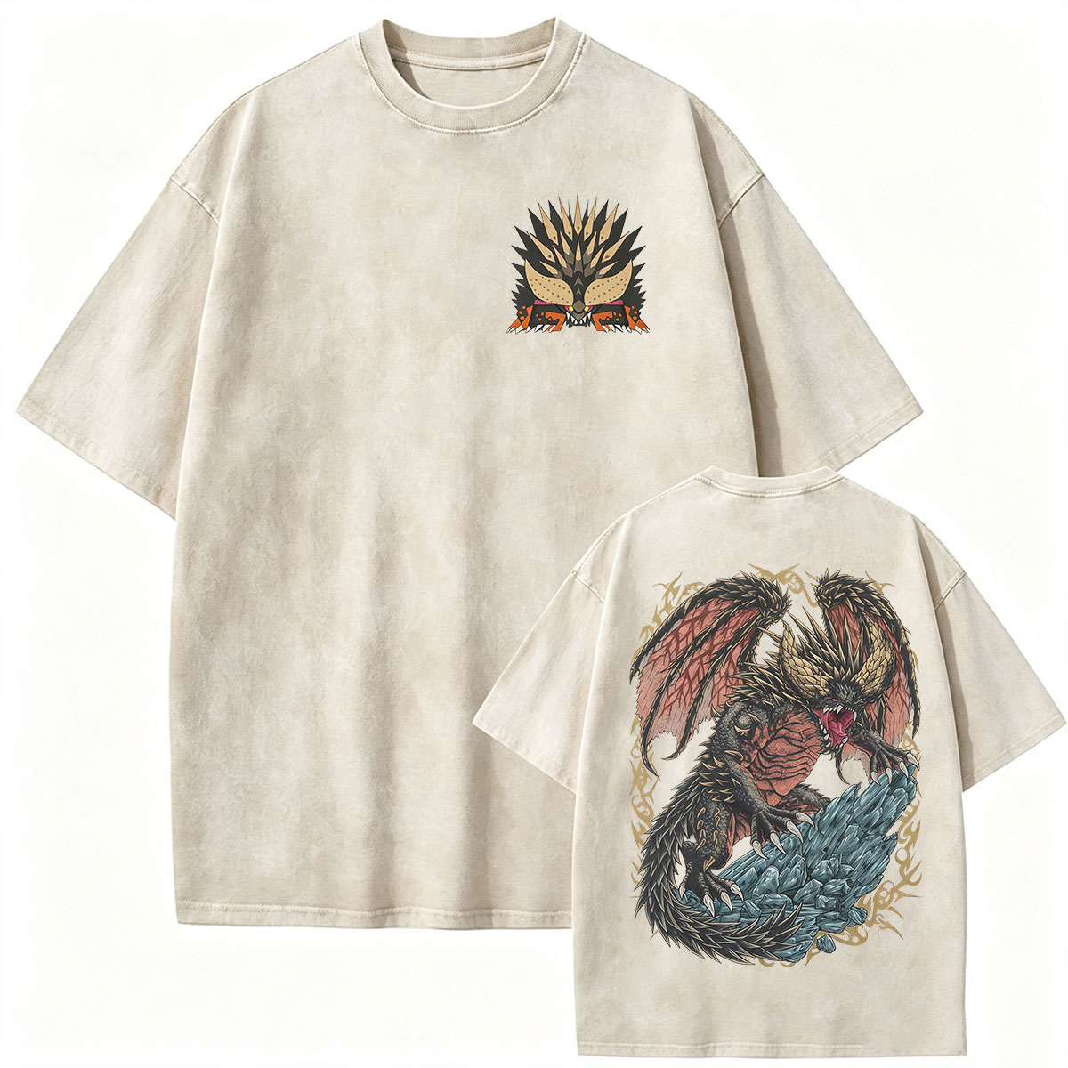 Vintage Washed Monster Hunter  - Retro Gaming T Shirt 评论和价格