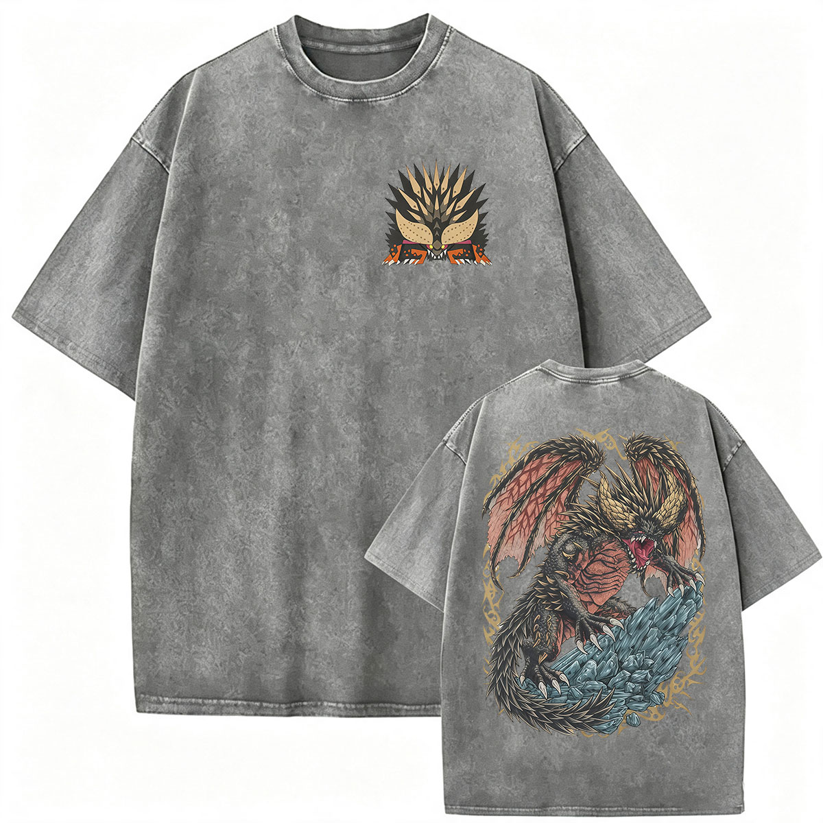 Vintage Washed Monster Hunter  - Retro Gaming T Shirt 评论和价格